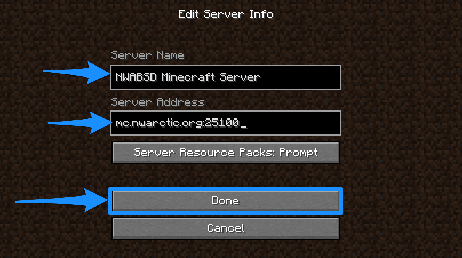 Minecraft server connection image 03